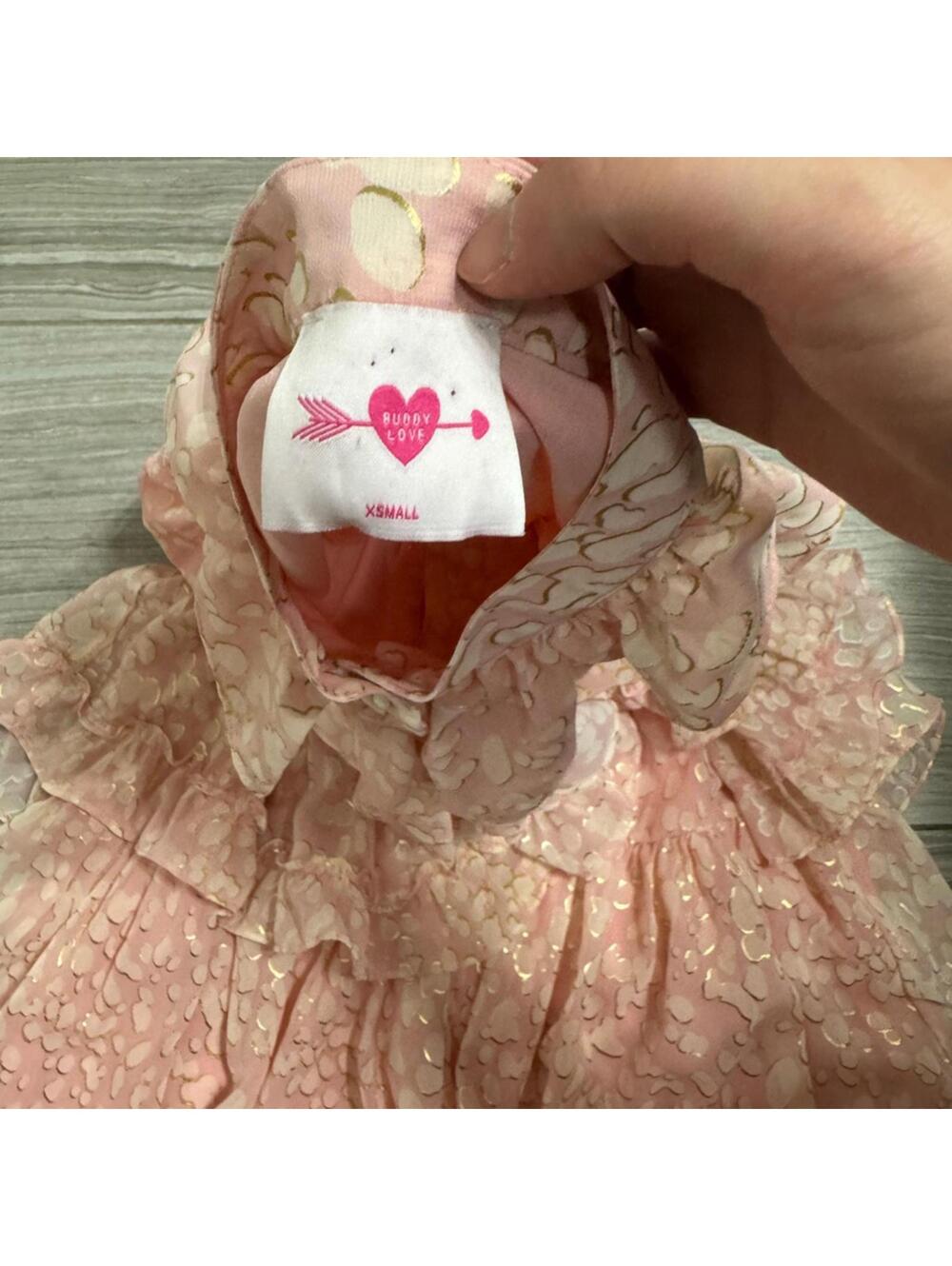 {SOLD} Buddy Love Pink Bubble Bath Astrid Ruffle Tiered Mini Dress XS - Picture 6 of 6